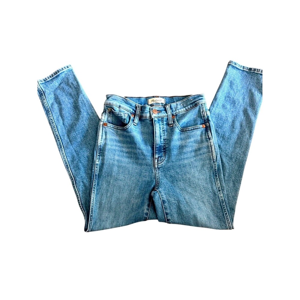 Madewell Jeans Stovepipe Women 26 Blue High Rise Straight Leg Light Wash